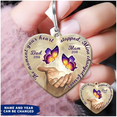 The Moment Your Heart Stopped, Mine Changed Forever Custom Memorial Acrylic Keychain