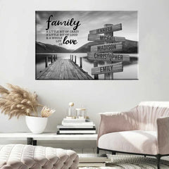 RIVER PIER A LITTLE WHOLE LOT OF LOVE MULTI-NAMES PREMIUM CANVAS POSTER