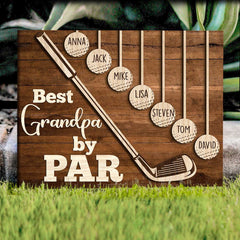 Best Grandpa By Par Custom Kids Names, Fathers Day Golf Gift For Grandpa, Papa