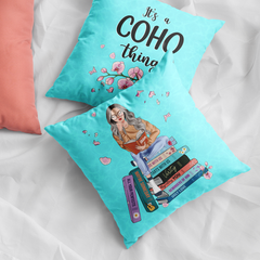 Girl Reading Book Personalized Square Pillow Gift