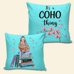 Girl Reading Book Personalized Square Pillow Gift