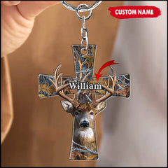 Custom Name Deer Hunter Hunting Lovers Hunt Gift - Personalized Acrylic Keychain