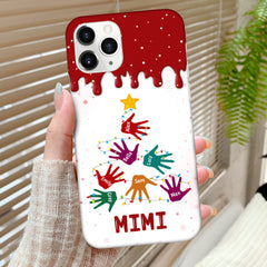 Grandma Nana Mom Handprint Christmas Tree Personalized Phone case NVL30OCT23TT1