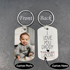 Custom Keychain with Picture-Personalized Photo Keychain Gift For Dad