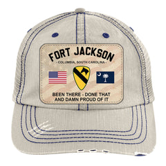 U.S Veteran Custom Distressed Trucker Cap Proudly Served Military Base Personalized Gift