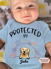 Protected By Dog Personalized Custom Baby Onesies