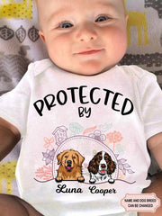 Protected By Dog Personalized Custom Baby Onesies